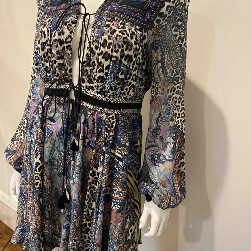 Camilla crepe de chine tasseled dress new M - Picture 7 of 13